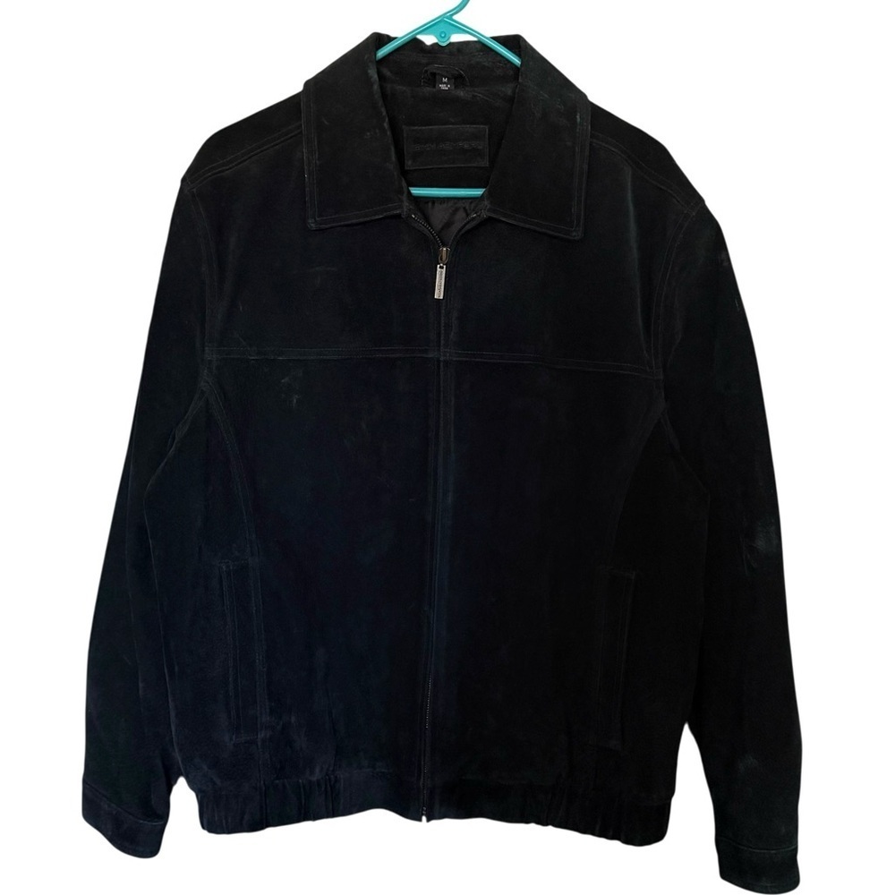 JOHN ASHFORD Menβs Suede Bomber Jacket Black